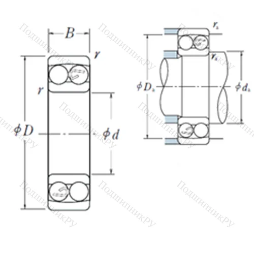 Подшипник шариковый радиальный самоцентрирующийся 1311