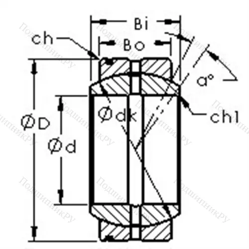 Подшипник скольжения сферический GE 130XS/K