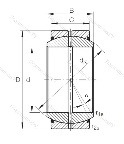 Шарнирный подшипник GE 35 DO 2RS от производителя  INA