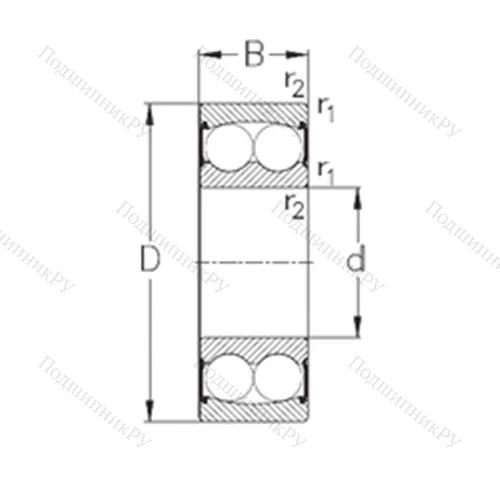 Подшипник шариковый радиальный самоцентрирующийся 2303-2RS