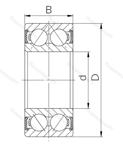 Радиально-упорный шариковый подшипник 3056306 2RS (3306 2RS) в Архангельске
