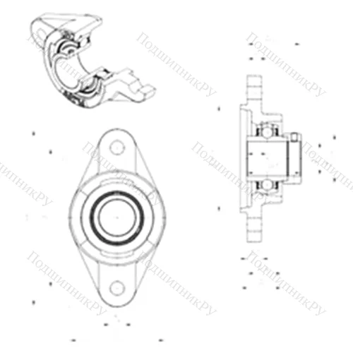 Подшипниковый узел шариковый радиальный EXFLZ 206 от производителя  SNR