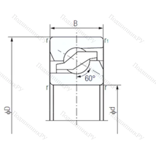 Подшипник шариковый упорно-радиальный 40TAB 07 от производителя  NACHI