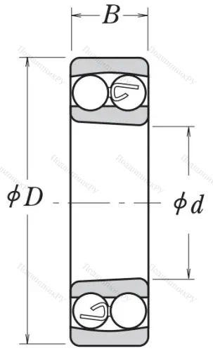 Двухрядный шариковый подшипник 2205 K 2RSTNG C 3 от производителя  NSK