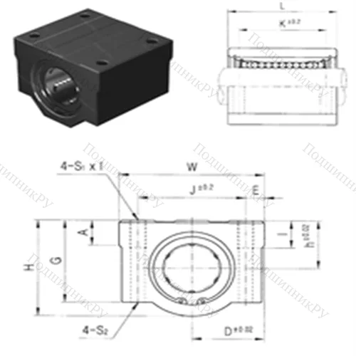 Подшипник шариковый линейный SC 10-B от производителя  Samick