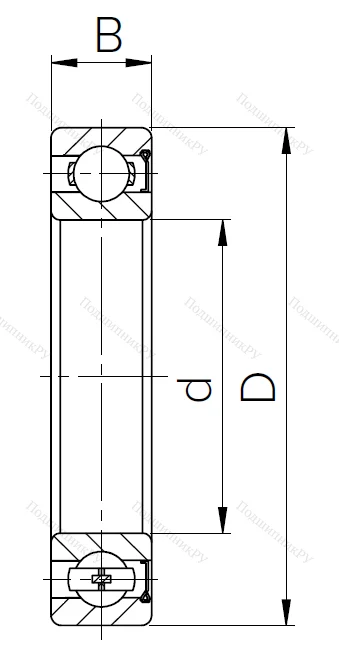 Шариковый однорядный подшипник 60107 (6007 Z) в Архангельске