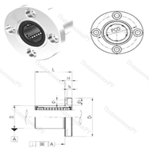 Подшипник шариковый линейный LMEF 50UU от производителя  Samick
