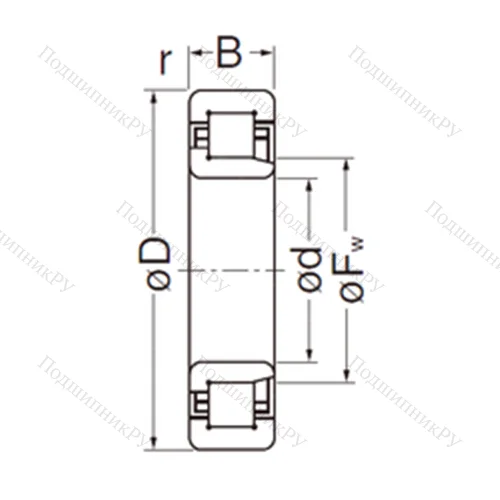 Подшипник роликовый радиальный NJ 2210EG