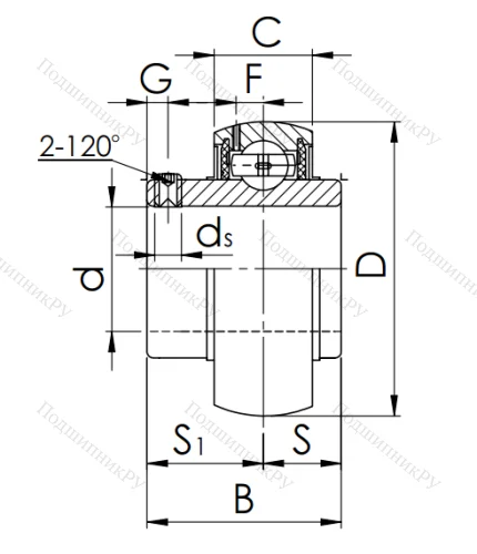 Корпусный подшипник UC 308 (480308 ГОСТ) в Архангельске