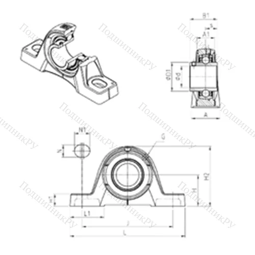 Подшипниковый узел шариковый радиальный UCPE 218