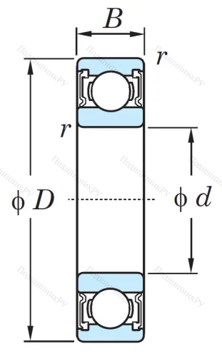 Однорядный шариковый подшипник 6215 2RS C 3 от производителя  KOYO