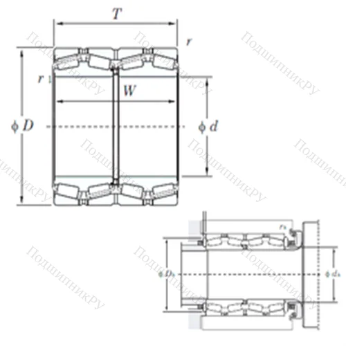 Подшипник роликовый радиально-упорный 47292