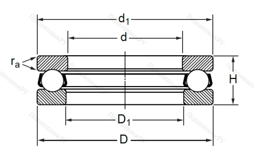 Упорный шариковый подшипник 8116 (51116) в Архангельске