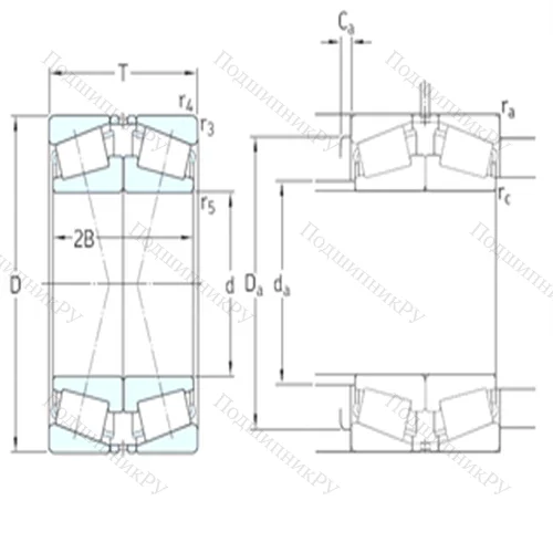 Подшипник роликовый радиально-упорный спаренный 32219J 2/DF от производителя  SKF