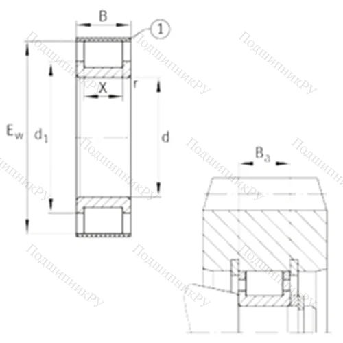 Подшипник роликовый радиальный RSL 182208-A от производителя  INA