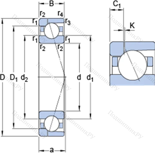 Прецизионные радиально-упорные шарикоподшипники 7036 CD/P 4AH 1 от производителя  SKF