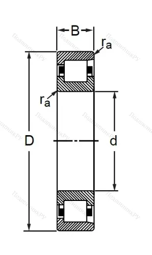 Цилиндрический роликовый подшипник 102309 (N 309 V) в Архангельске