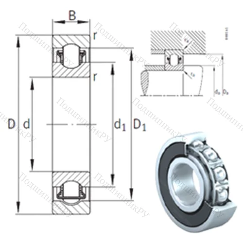 Подшипник с шариковыми роликами (ball roller) радиальный BXRE 008-2RSR от производителя  INA