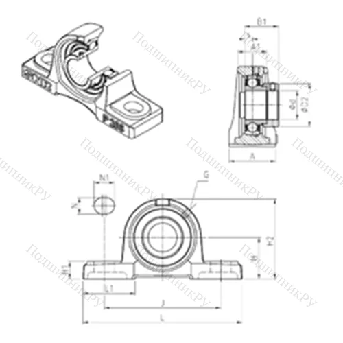 Подшипниковый узел шариковый радиальный ESP 211