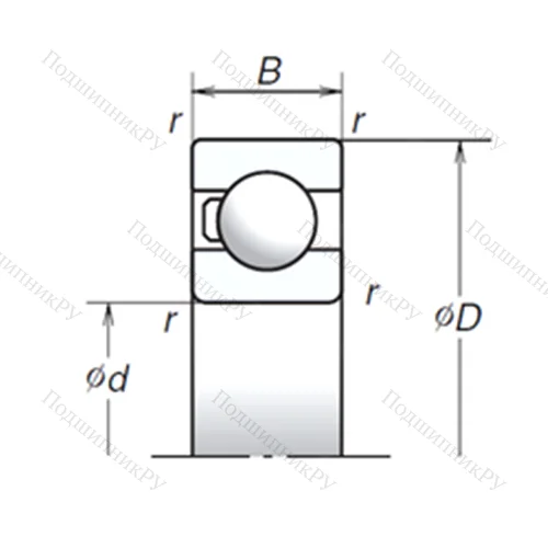 Подшипник шариковый радиальный 6204T 1X
