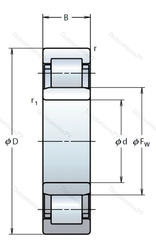 Роликовый цилиндрический подшипник NU 209 EW от производителя  NSK