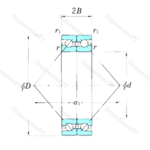 Подшипник шариковый радиально-упорный спаренный ACT 060BDB