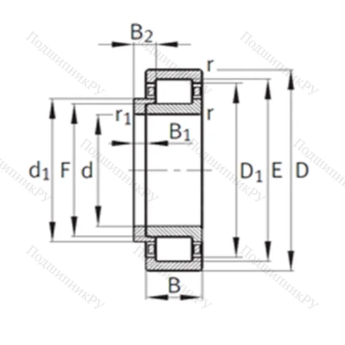 Подшипник роликовый радиальный NJ 2206+HJ 2206