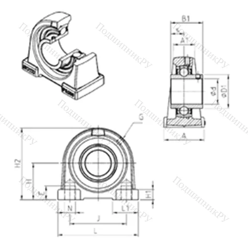 Подшипниковый узел шариковый радиальный UCPA 203 от производителя  SNR