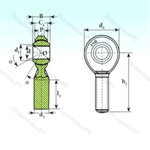 Подшипник скольжения сферический TSM.R 10.1 от производителя  ISB