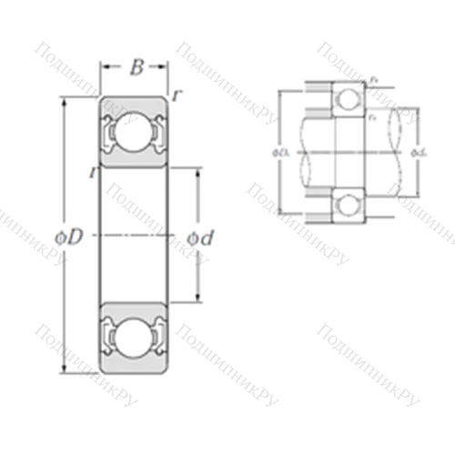 Подшипник шариковый радиальный 6917ZZ от производителя  NTN