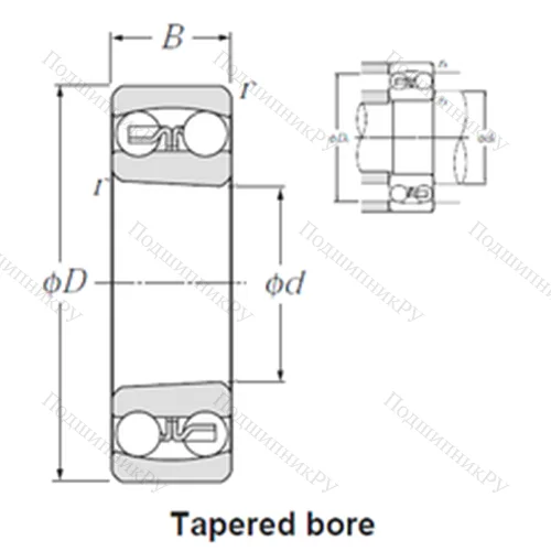 Подшипник шариковый радиальный самоцентрирующийся 2217SK