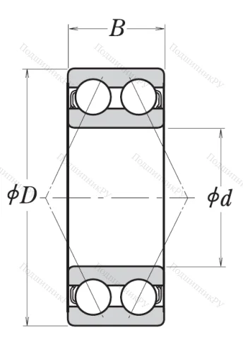 Двухрядный шариковый подшипник 3309 B 2RSRTNG от производителя  NSK