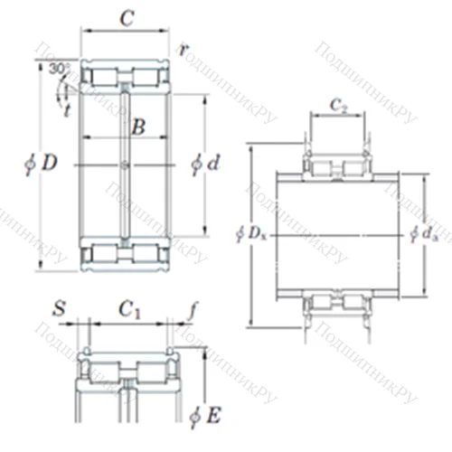 Подшипник роликовый радиальный DC 5008NR