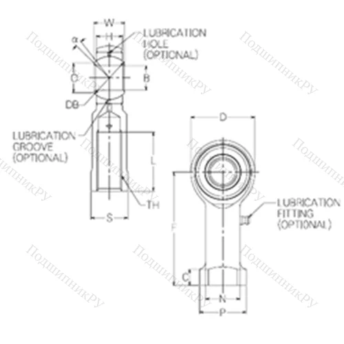 Подшипник скольжения сферический HR 18