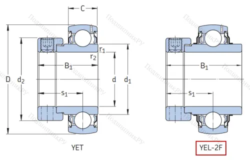 Корпусный подшипник YEL 204-2F в Архангельске