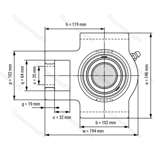 Подшипниковый узел UCT 305 - Вал: 25 мм от производителя  LPZ Подшипниковый узел UCT 305 - Вал: 25 мм от производителя  LPZ
