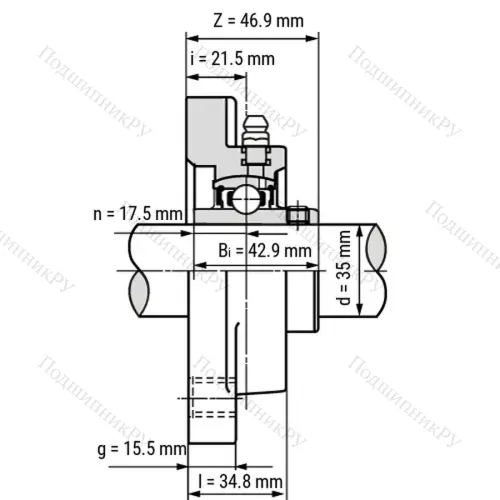 Подшипниковый узел SS-UCFPL 207 - Вал: 35 мм от производителя  LPZ