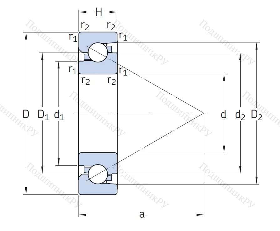 Сверхточный подшипник BSA 205 CGA (BS 225 7P 62 UM) от производителя  SKF