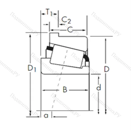 Подшипник роликовый радиально-упорный 25576/25521-B от производителя  TIMKEN