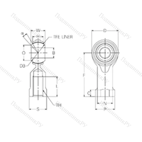 Подшипник скольжения сферический RBT 25 от производителя  NMB