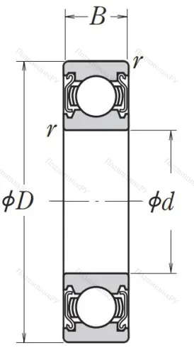 Однорядный шариковый подшипник 6316 ZZ CM от производителя  NSK Однорядный шариковый подшипник 6316 ZZ CM от производителя  NSK