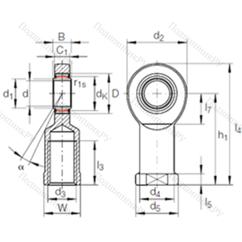 Подшипник скольжения сферический GIR 8 UK от производителя  INA