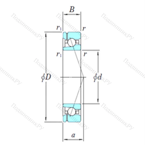 Подшипник шариковый радиально-упорный 3NCHAF 912CA