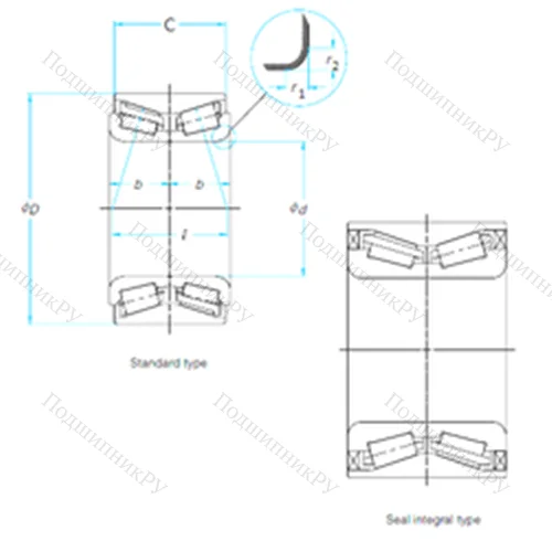 Подшипник шариковый радиально-упорный TU 0821-2LXL/L 669 от производителя  NTN
