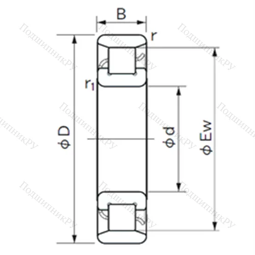 Подшипник роликовый радиальный N 1019