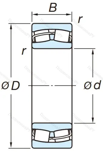Сферический роликовый подшипник 22210 RZW 33 C 3 от производителя  KOYO
