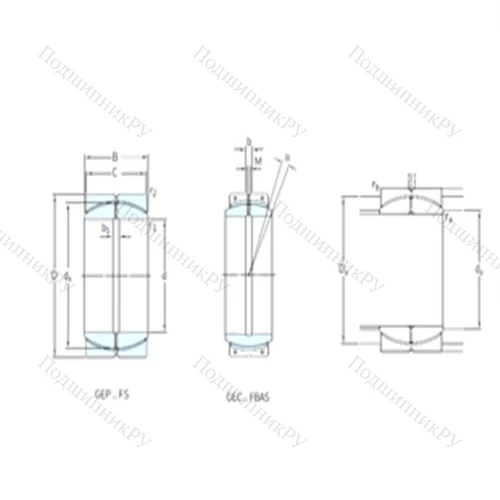 Подшипник скольжения сферический GEC 560FBAS от производителя  SKF
