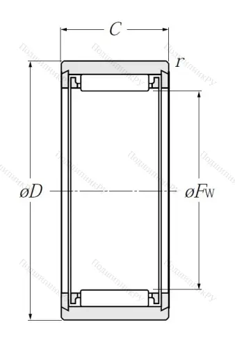 Игольчатый подшипник NK 12/12 от производителя  NTN Игольчатый подшипник NK 12/12 от производителя  NTN