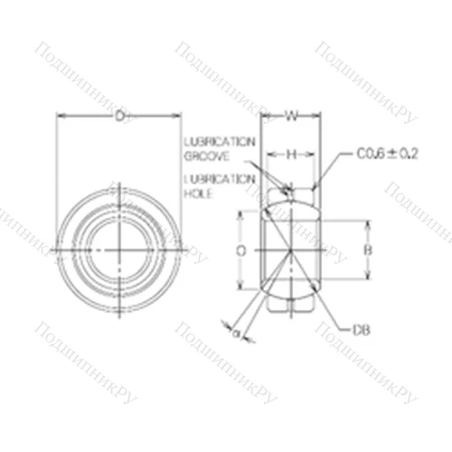 Подшипник скольжения сферический MBG 18CR