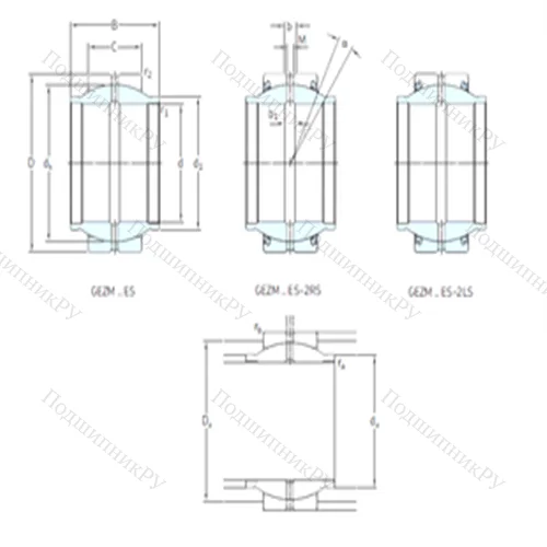 Подшипник скольжения сферический GEZM 212ES от производителя  SKF